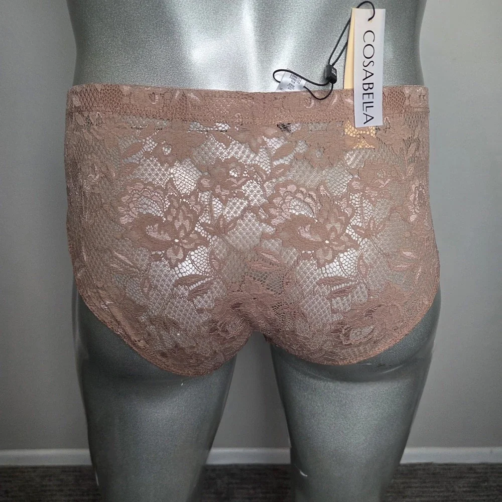 Cosabella‎ Never Say Never Mens Lace Briefs Taupe Floral Low Rise Underwear NEW